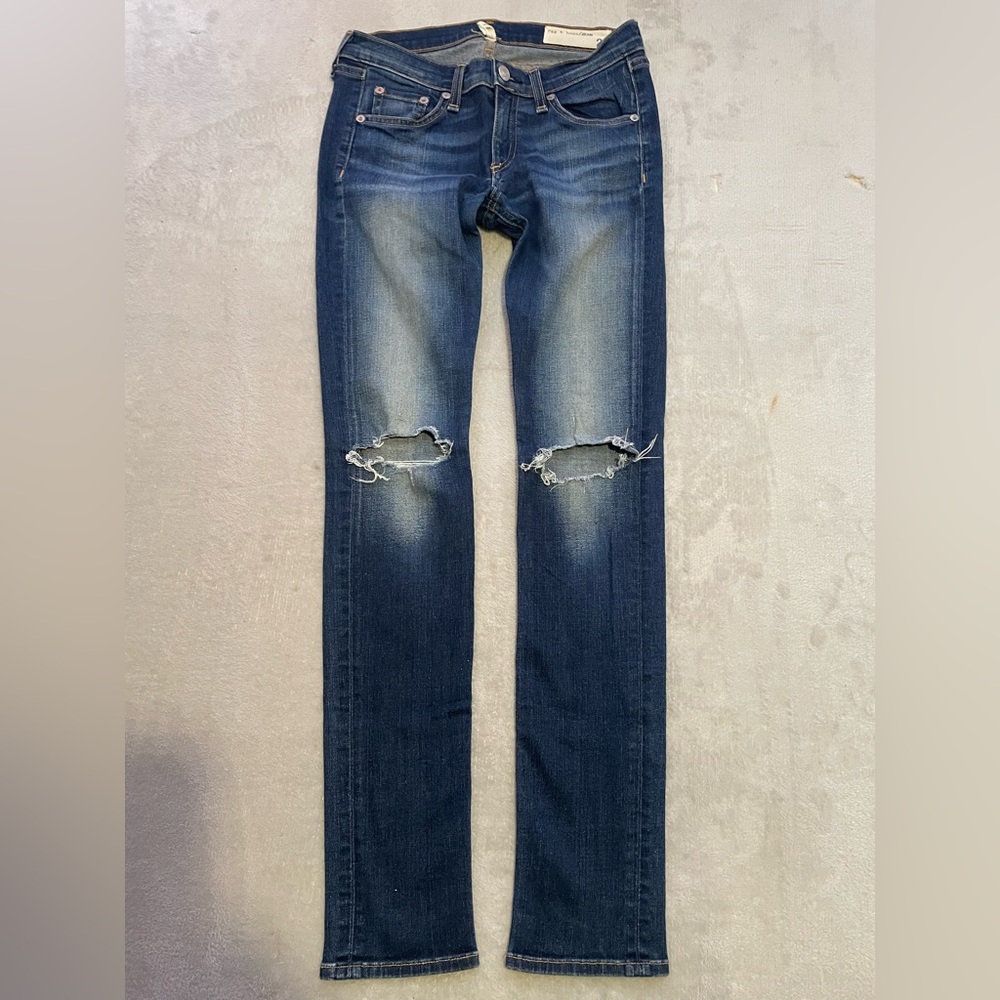 Rag & Bone Skinny Jeans Womens 26 Inseam 28 Distressed